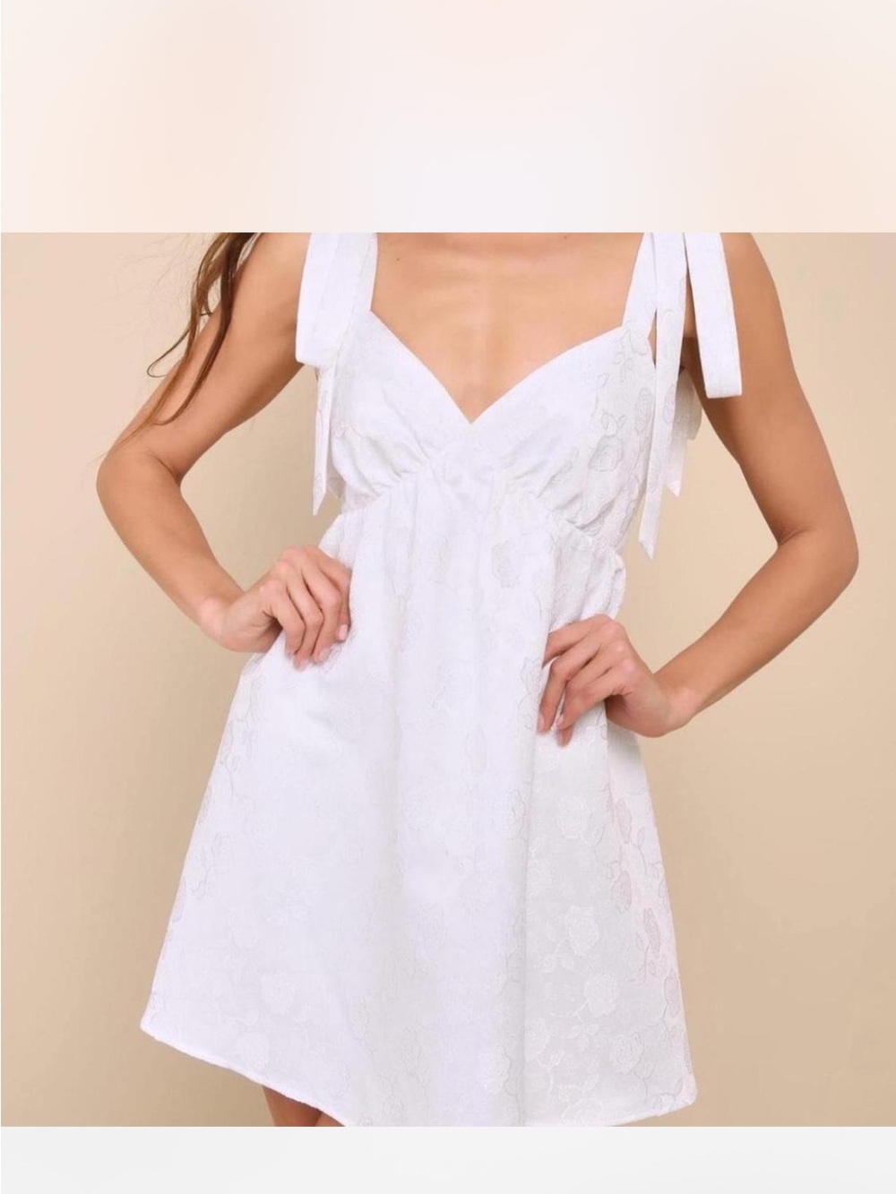Lulu's White Lace Tie-Shoulder Babydoll Chemise